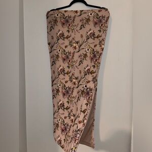 Riley & James Floral Stretch Muave Skirt with Slit